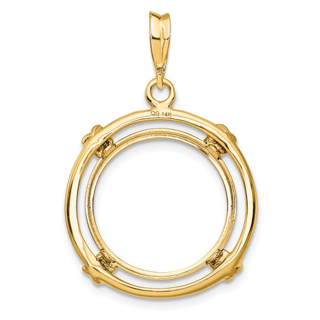 17 mm 14k Yellow Gold coin bezel pendant for US $10 American Eagle Platinum — additional image