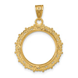 17 mm 14k Yellow Gold coin bezel pendant for US $10 American Eagle Platinum — additional image