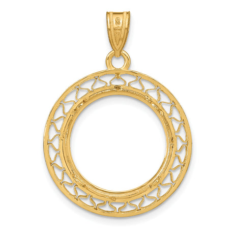 17 mm 14k Yellow Gold coin bezel pendant for US $10 American Eagle Platinum — additional image