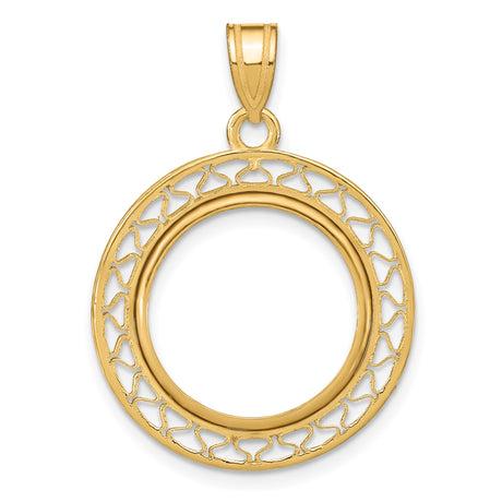 17 mm 14k Yellow Gold coin bezel pendant for US $10 American Eagle Platinum