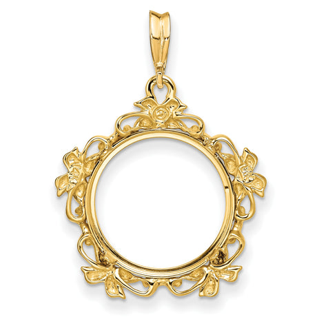 17 mm 14k Yellow Gold coin bezel pendant for US $10 American Eagle Platinum — additional image