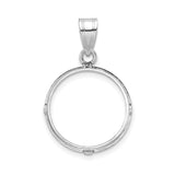 17 mm 14k White Gold coin bezel pendant for US $10 American Eagle Platinum — additional image