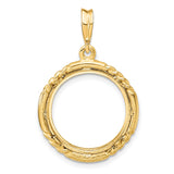 17 mm 14k Yellow Gold coin bezel pendant for US $10 American Eagle Platinum — additional image