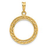 17 mm 14k Yellow Gold coin bezel pendant for US $10 American Eagle Platinum — alternate view