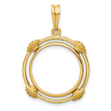 17 mm 14k Yellow Gold coin bezel pendant for US $10 American Eagle Platinum