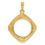 17 mm 14k Yellow Gold coin bezel pendant for US $10 American Eagle Platinum — additional image