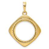 17 mm 14k Yellow Gold coin bezel pendant for US $10 American Eagle Platinum