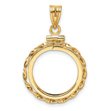 17 mm 14k Yellow Gold coin bezel pendant for US $10 American Eagle Platinum — additional image