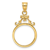17 mm 14k Yellow Gold coin bezel pendant for US $10 American Eagle Platinum
