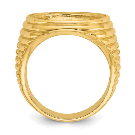 17 mm 14k Yellow Gold coin bezel ring for US $10 American Eagle Platinum — alternate view