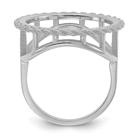 17 mm 14k White Gold coin bezel ring for US $10 American Eagle Platinum — alternate view