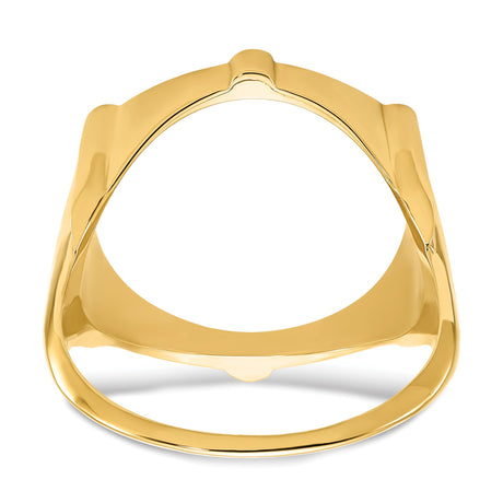 17 mm 14k Yellow Gold coin bezel ring for US $10 American Eagle Platinum — additional image