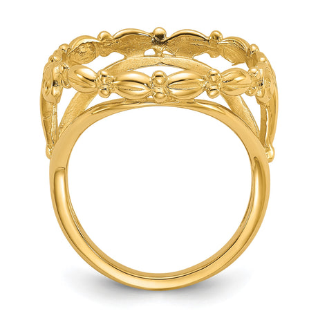 17 mm 14k Yellow Gold coin bezel ring for US $10 American Eagle Platinum — alternate view