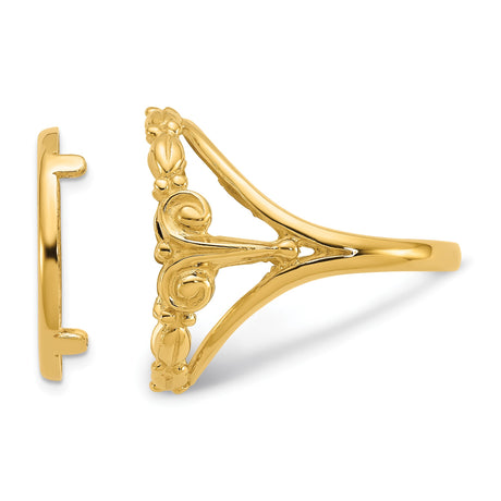 17 mm 14k Yellow Gold coin bezel ring for US $10 American Eagle Platinum — additional image