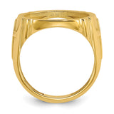 17 mm 14k Yellow Gold coin bezel ring for US $10 American Eagle Platinum — alternate view