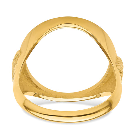 17 mm 10k Yellow Gold coin bezel ring for US $10 American Eagle Platinum — additional image
