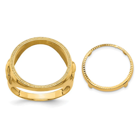 17 mm 10k Yellow Gold coin bezel ring for US $10 American Eagle Platinum