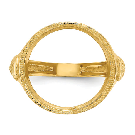17 mm 14k Yellow Gold coin bezel ring for US $10 American Eagle Platinum — additional image