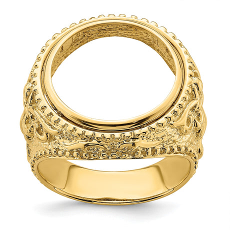 17 mm 14k Yellow Gold coin bezel ring for US $10 American Eagle Platinum — additional image