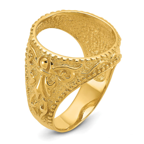 17 mm 14k Yellow Gold coin bezel ring for US $10 American Eagle Platinum — additional image