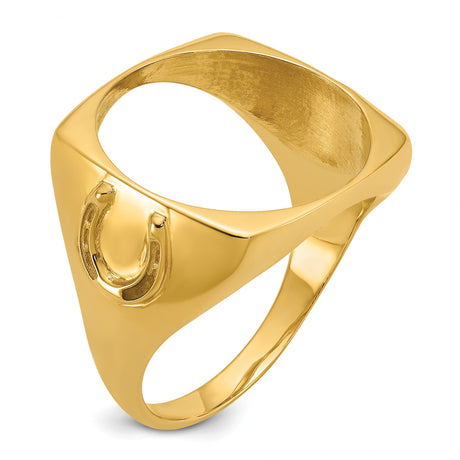 17 mm 14k Yellow Gold coin bezel ring for US $10 American Eagle Platinum — additional image