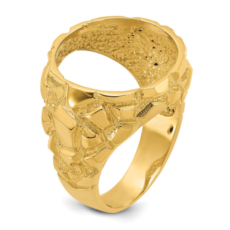 17 mm 14k Yellow Gold coin bezel ring for US $10 American Eagle Platinum — additional image