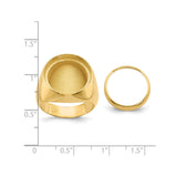 17 mm 14k Yellow Gold coin bezel ring for US $10 American Eagle Platinum — size reference (ruler)