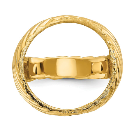 17 mm 14k Yellow Gold coin bezel ring for US $10 American Eagle Platinum — additional image