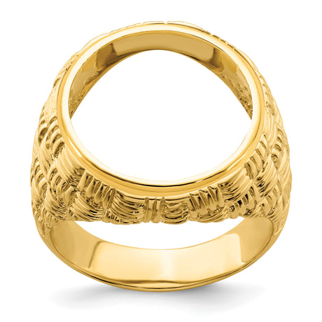 17 mm 14k Yellow Gold coin bezel ring for US $10 American Eagle Platinum — additional image