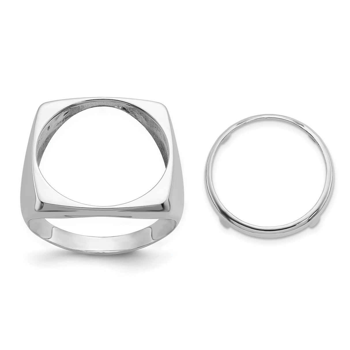 17 mm 14k White Gold coin bezel ring for US $10 American Eagle Platinum