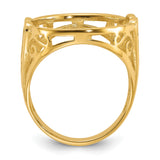 17 mm 14k Yellow Gold coin bezel ring for US $10 American Eagle Platinum — alternate view