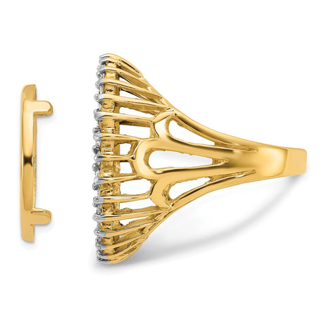 17 mm 14k Yellow Gold coin bezel ring for US $10 American Eagle Platinum — additional image