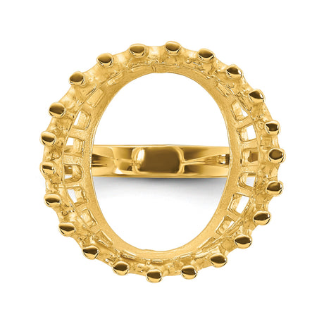 17 mm 14k Yellow Gold coin bezel ring for US $10 American Eagle Platinum — additional image