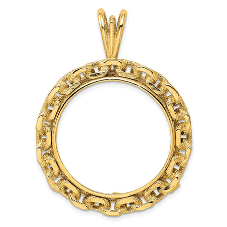 27 mm 14k Yellow Gold coin bezel pendant for US $25 American Buffalo