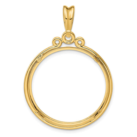 27 mm 14k Yellow Gold coin bezel pendant for US $25 American Buffalo — additional image