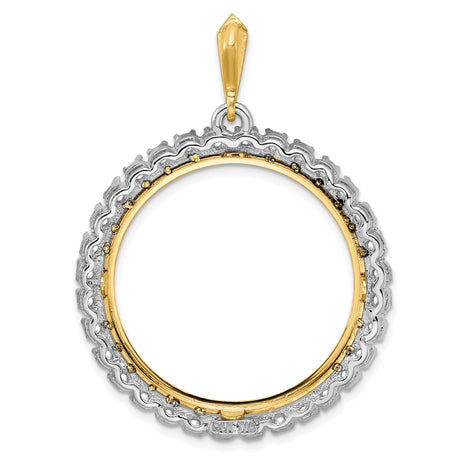 27 mm 14k Multi-Tone Gold coin bezel pendant for US $25 American Buffalo — additional image