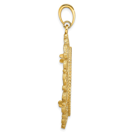 27 mm 14k Yellow Gold coin bezel pendant for US $25 American Buffalo — alternate view