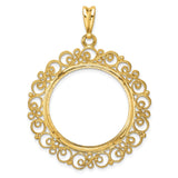 27 mm 14k Yellow Gold coin bezel pendant for US $25 American Buffalo — additional image