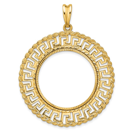 27 mm 14k Yellow Gold coin bezel pendant for US $25 American Buffalo