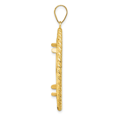 27 mm 14k Yellow Gold coin bezel pendant for US $25 American Buffalo — alternate view