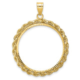 27 mm 10k Yellow Gold coin bezel pendant for US $25 American Buffalo