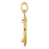 27 mm 14k Yellow Gold coin bezel pendant for US $25 American Buffalo — alternate view