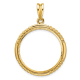 27 mm 14k Yellow Gold coin bezel pendant for US $25 American Buffalo