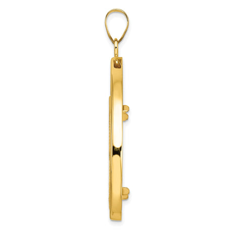 27 mm 14k Yellow Gold coin bezel pendant for US $25 American Buffalo — alternate view