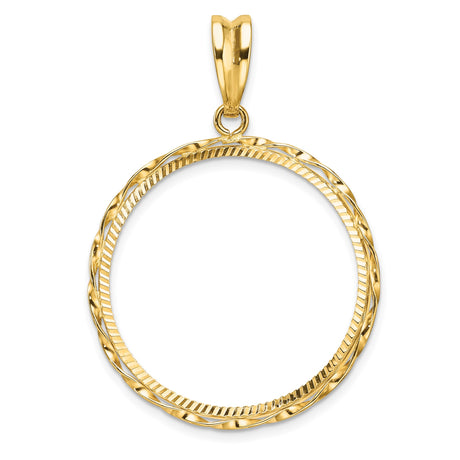 27 mm 14k Yellow Gold coin bezel pendant for US $25 American Buffalo