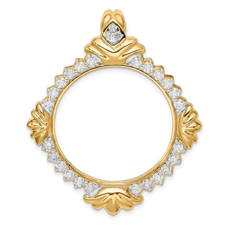 27 mm 14k Yellow Gold coin bezel pendant for US $25 American Buffalo
