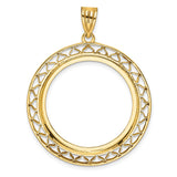 27 mm 14k Yellow Gold coin bezel pendant for US $25 American Buffalo — additional image