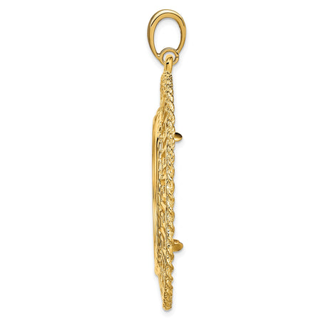 27 mm 14k Yellow Gold coin bezel pendant for US $25 American Buffalo — alternate view