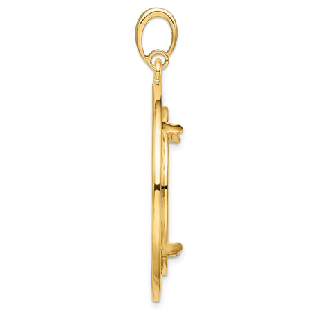 27 mm 14k Yellow Gold coin bezel pendant for US $25 American Buffalo — alternate view