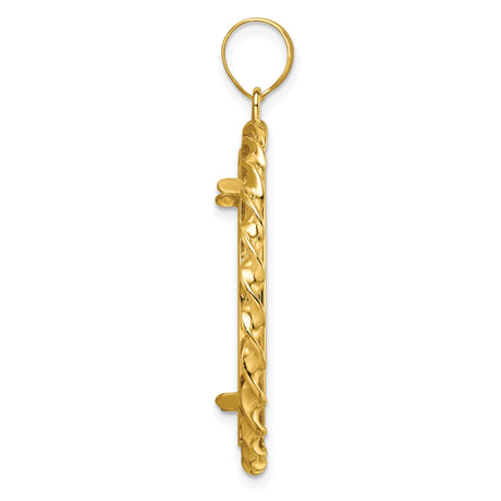27 mm 14k Yellow Gold coin bezel pendant for US $25 American Buffalo — alternate view